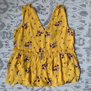 NWT LOFT Floral Peplum Top XS